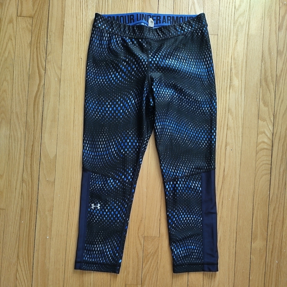 Under Armour Black and Blue Leggings Size Medium